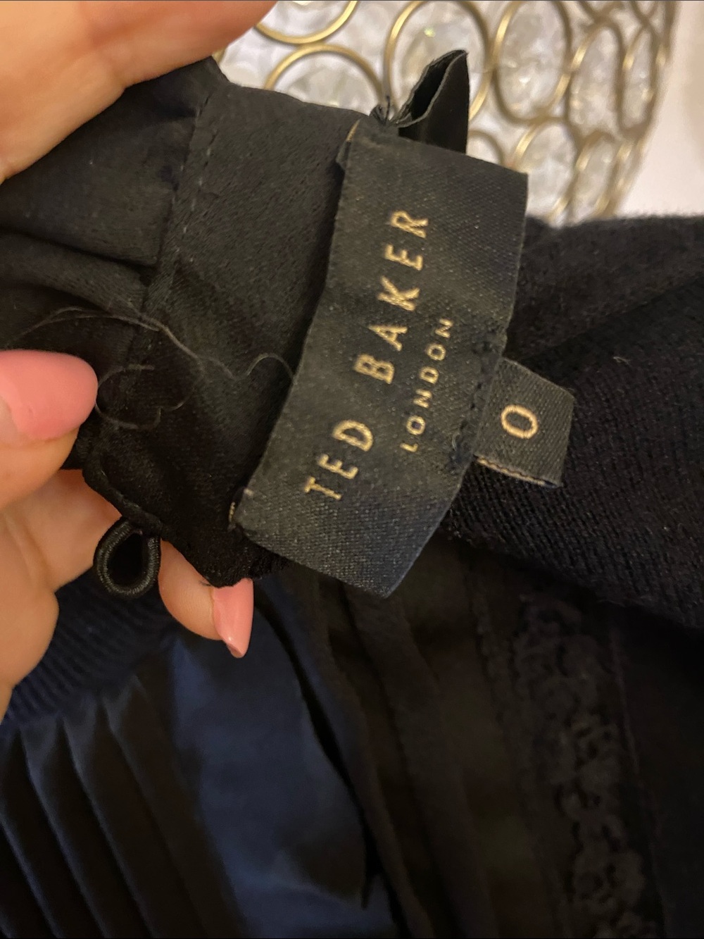 Ted Baker London Black Ruffle Pintuck Mock-Neck Sweater - Picture 2 of 5